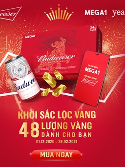 Budweiser và Mega1 kết hợp ‘tung’ khuyến mãi khủng săn 48 lượng vàng