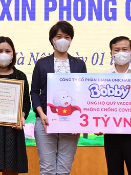 Tã trẻ em Bobby trao 3 tỉ đồng đầu tiên cho Quỹ vaccine phòng chống Covid-19