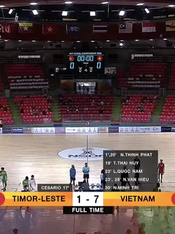 Thắng đậm Timor Leste, tuyển futsal Việt Nam soán ngôi đầu của Myanmar