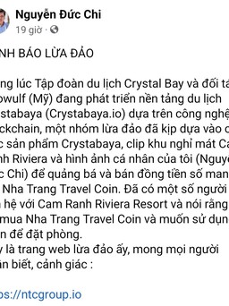 Chủ Tập đoàn Crystal Bay tố bị mạo danh phát hành tiền mã hoá Nha Trang Travel