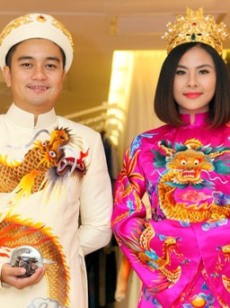 Hé lộ trang phục cưới ‘hoàng bào’ của diễn viên Vân Trang
