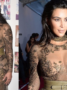 Fan Mỹ xấu hổ khi Kim Kardashian diện váy như ‘nude’ ở Gala Vogue 100