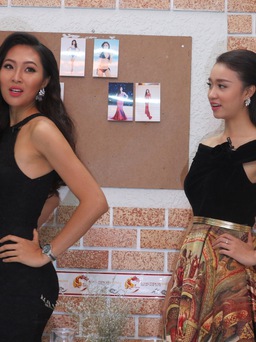 Hoa khôi Diệu Ngọc hướng dẫn catwalk cho Như Thủy thi Hoa hậu Việt Nam