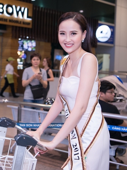 Hoa khôi Khánh Ngân lên đường tham dự Hoa hậu Hoàn cầu 2017