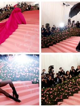 Lady Gaga lột sạch váy, lăn lê bò trườn trên thảm đỏ Met Gala