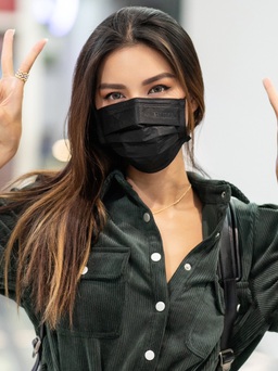 Minh Tú đeo khẩu trang kín mít, lên đường tham dự 'New York Fashion Week'