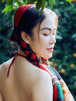 Hoa hậu Tuyết Nga khoe vai trần quyến rũ trong bộ ảnh mới