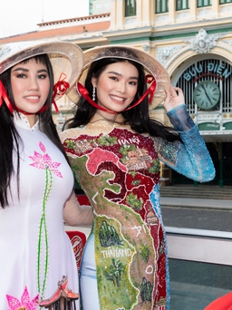 Hoa hậu Indonesia diện áo dài dạo Sài Gòn cùng Emily Hồng Nhung