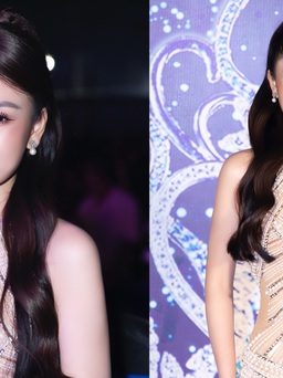 Hoa hậu Lý Kim Thảo diện váy cắt xẻ khoe vòng eo 59cm