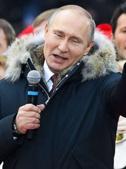 ‘Biển người' rầm rộ ủng hộ ông Putin trước bầu cử