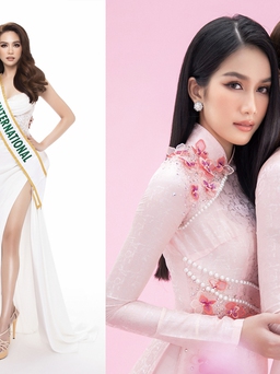 Á hậu Phương Anh đọ dáng gợi cảm với Hoa hậu Quốc tế 2019