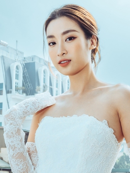 Hoa hậu Đỗ Mỹ Linh diện váy cưới của thương hiệu Vera Wang