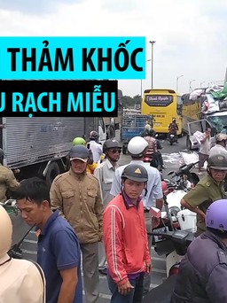 Xe tải đâm xe SH gây tai nạn thảm khốc trên cầu Rạch Miễu