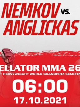 Xem trận đại chiến MMA Nemkov - Anglickas trên kênh nào?