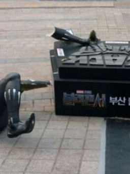 Tượng Black Panther tại Hàn Quốc bị hư hỏng