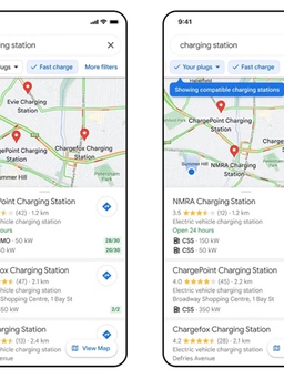 Google Maps có thể giúp tìm trạm sạc tốt nhất cho xe điện