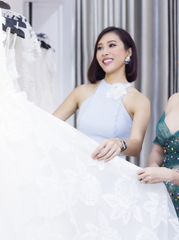 Hoa khôi Diệu Ngọc cùng Phan Thị Mơ đi chọn váy cưới