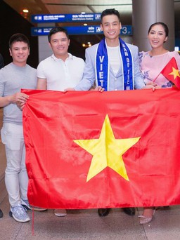 Đặng Thu Thảo tiễn Cao Xuân Tài đi thi Man of The World 2018