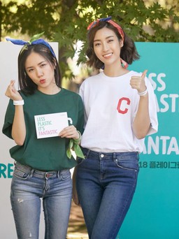 Đỗ Mỹ Linh và Phương Ly “quậy” hết mình trong lễ hội xanh tại Hàn