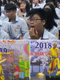 Thót tim với màn nhổ đinh bằng mắt trong lễ khai giảng