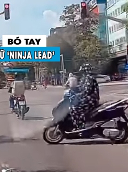 Bó tay ‘nữ ninja’ xe máy bất chấp nguy hiểm, tạt đầu ô tô… để tránh nắng