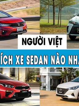 4 mẫu sedan được ưa chuộng nhất thị trường Việt Nam