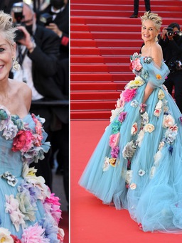 ‘Biểu tượng sex’ Sharon Stone diện váy hoa nổi bật giữa loạt mỹ nhân dự Cannes