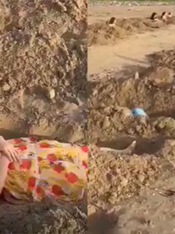 Đào 'huyệt mộ' để 'thiền cát' là 'bệnh' thiếu ý thức nơi công cộng