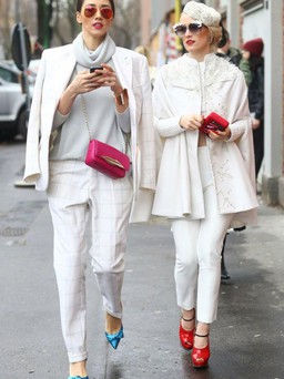 Các quý cô sành điệu đua nhau diện trang phục màu trắng đón năm mới
