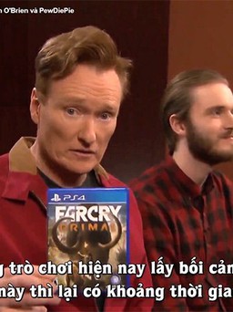 Video Việt sub: 'Game thủ gà mờ' - Trải nghiệm Far Cry Primal cùng Conan O'Brien và PewDiePie