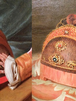 Giải mã hai chiếc mũ trong tranh vẽ hoàng tử Nguyễn Phúc Cảnh