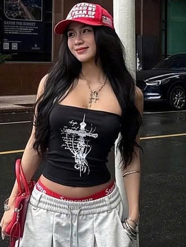 Xuống phố rạng rỡ cùng set đồ áo ống, quần vải rộng