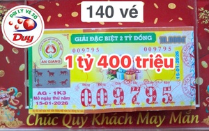 Xuất hiện 168 tờ trúng xổ số miền Nam ngày 15 tháng 1 đài An Giang, Bình Thuận