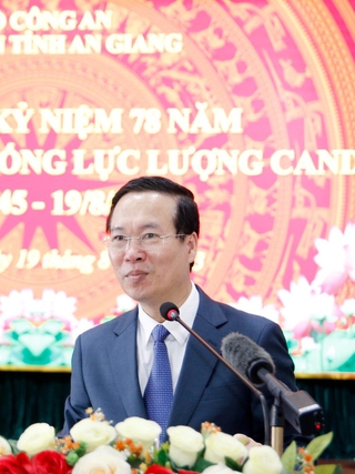 Chủ tịch nước Võ Văn Thưởng thăm, làm việc với Công an tỉnh An Giang