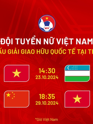 Lịch thi đấu mới nhất: Đội tuyển nữ Việt Nam gặp chủ nhà Trung Quốc, Uzbekistan