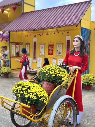 Phố hoa tết rộng 800 mét vuông ở Hậu Giang thu hút cả trăm người đến check-in