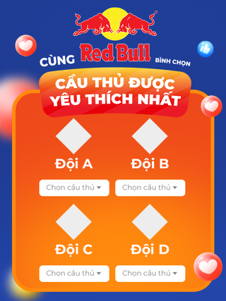 Cùng Red Bull bình chọn Cầu thủ được yêu thích nhất TNSV THACO Cup 2024