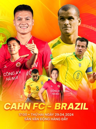 Quang Hải cùng CLB CAHN đọ giày cùng các nhà vô địch World Cup Dunga, Rivaldo tại Hàng Đẫy