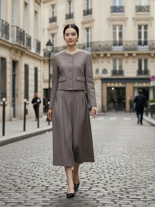 Váy midi và sức hút thanh lịch vượt thời gian