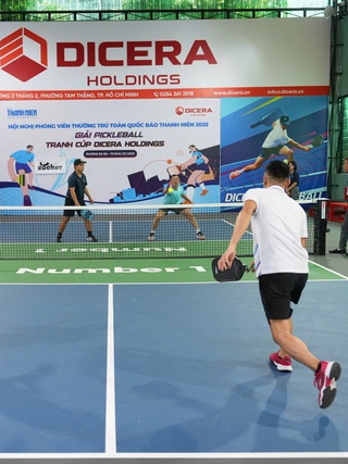Tranh tài sôi nổi tại giải pickleball tranh cúp DICERA