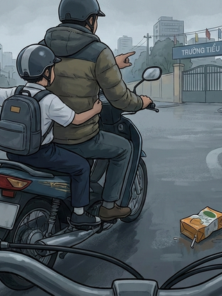 Những bịch rác bị ném ngay sau lưng phụ huynh