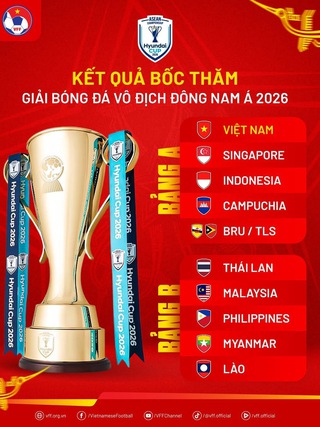 Lịch thi đấu đội tuyển Việt Nam mới nhất tại AFF Cup 2026: Phát trên kênh nào, đá sân nhà ở đâu?