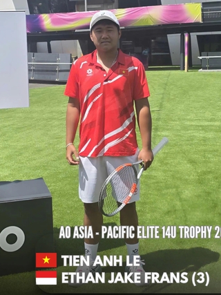 Lê Tiến Anh trước cơ hội vào bán kết U.14 đơn nam quần vợt Úc mở rộng