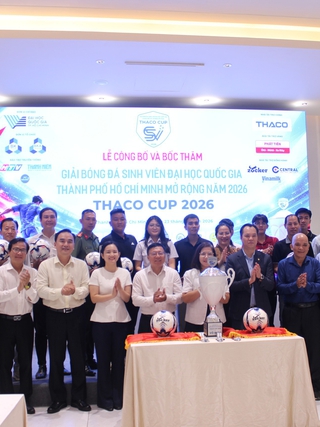 16 đội dự giải bóng đá sinh viên ĐH Quốc gia TP.HCM mở rộng THACO Cup 2026