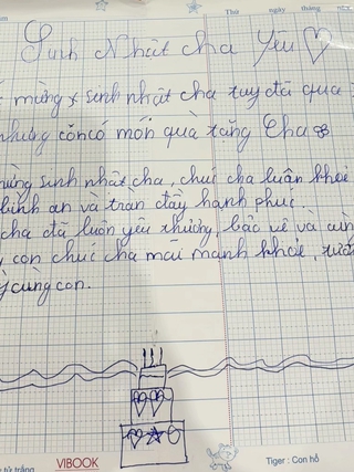 Cậu bé dành dụm 129.000 đồng mua quà sinh nhật cha, viết thư khiến cha bật khóc