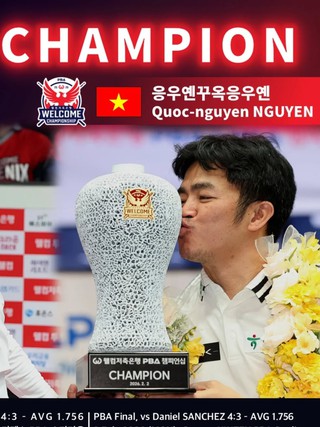 Ngược dòng ngoạn mục, Nguyễn Quốc Nguyện vô địch giải billiards PBA: Gần 1,8 tỉ đồng tiền thưởng