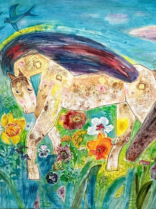 Xem tranh ngựa độc đáo ở 'Hai đường thẳng song song - Một điểm đến'