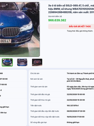 Đấu giá không thành 2 xe sang BMW, Lexus của Trương Mỹ Lan
