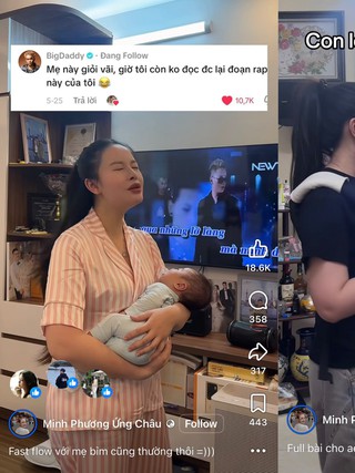Mẹ bỉm hát rap ru con ngủ hút triệu view, BigDaddy cũng để lại bình luận