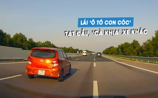 'Ô tô cóc' Toyota Wigo tạt đầu 'cà khịa' xe khác ở tốc độ hơn 100 km/giờ